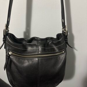 VINTAGE COACH PEBBLE leather soho black  BAG